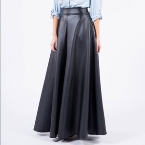 Black Faux Leather Ball Skirt by Agnes & Dora